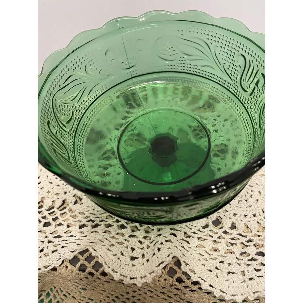 Vintage E.O. Brody Co Pedestal Serving Bowl M6000 Emerald Green Cleveland OH USA